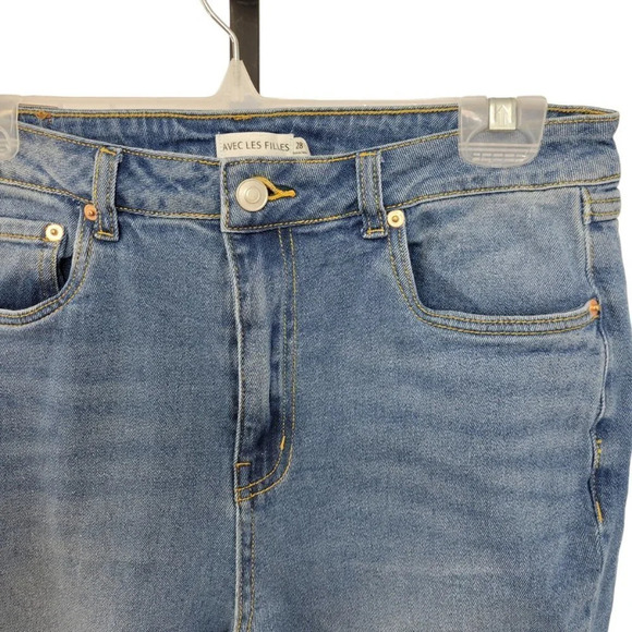 Anthropologie Avec Les Filles Raw Hem Distressed High Rise Jeans - Picture 6 of 8